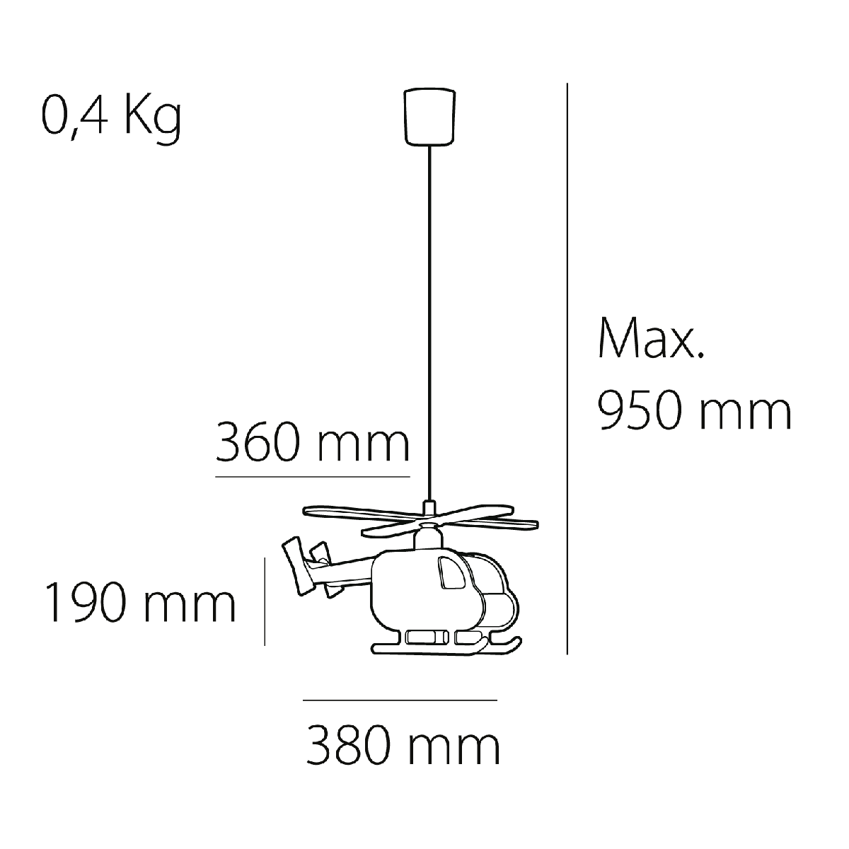Lustră suspendata copii Helicopter 2 - imagine 3