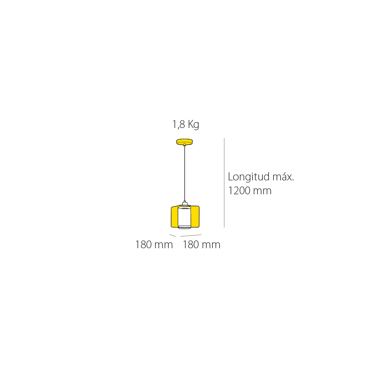 Lustră Suspendată Cube Pop Yellow - imagine 4