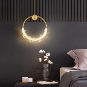 Lustră Led cu cristale , 3 Tipuri de Lumină, Albă + Auriu