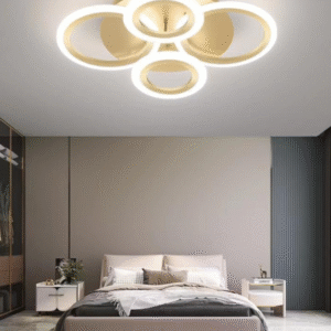 Lustră LED Gold 4 Cercuri cu Telecomandă wifi 2.4G