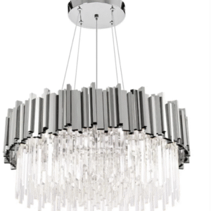 Candelabru de Cristal Bază Argintie, 8xE12