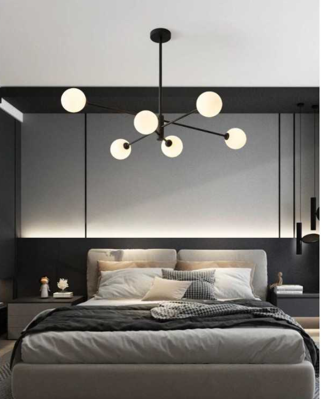 Lustra cu Glob Alb Moderna E27x6