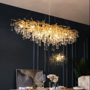 Candelabru Artistic, 609/450, cu Cristale și Structură Aurie