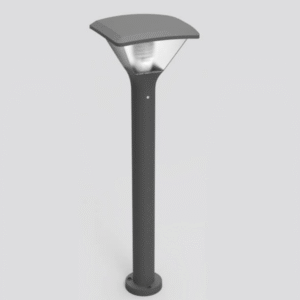 Stalp de Exterior, 1xE27, Plastic Alb Mat, Gri Inchis