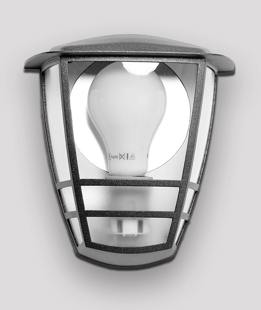 Aplica de Perete pentru Exterior, 1x E27, Bec led Vizibil, Neagra