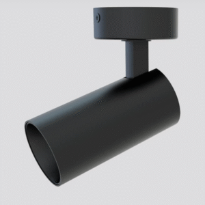 Spot negru Rotund, 1x GU10