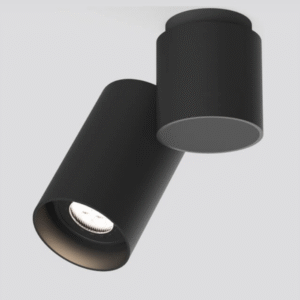 Spot negru Rotund, 1xGU10