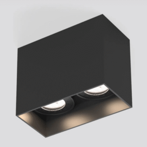 Spot dreptunghiular Negru, 2xGU10