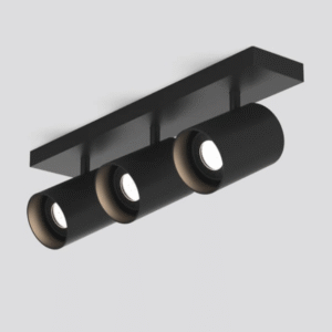Sina cu 3 spoturi GU10 pentru interior, Neagra