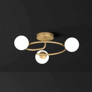 Lustra cu Glob alb Moderna E27x3 Aurie