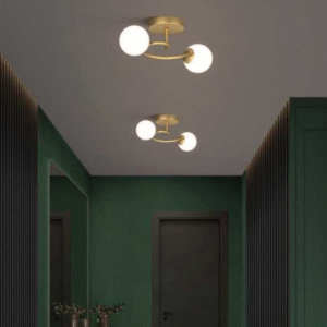 Lustra cu Glob alb Moderna E27x2 Aurie